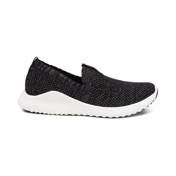 Aetrex Women's Angie Arch Support Sneakers - Black | USA 8EKOE6M